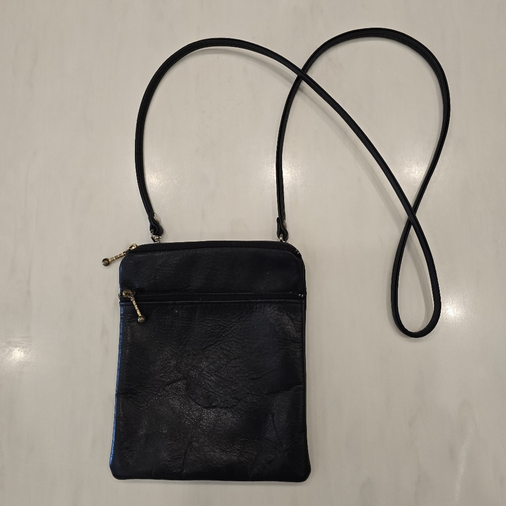 Atelier V Cuir Black Leather Crossbody Bag Purse